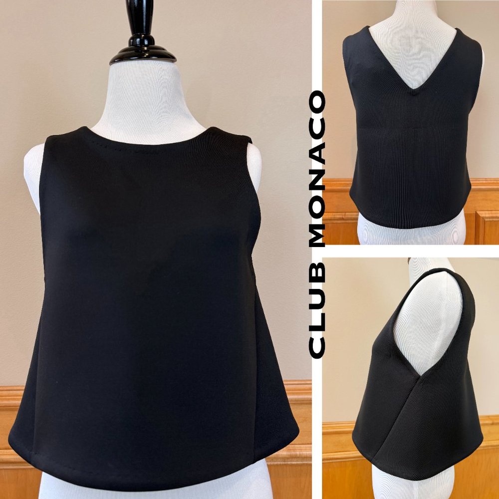 NWT Club Monaco Sleeveless Fylla Top Chemise Soot Black XS